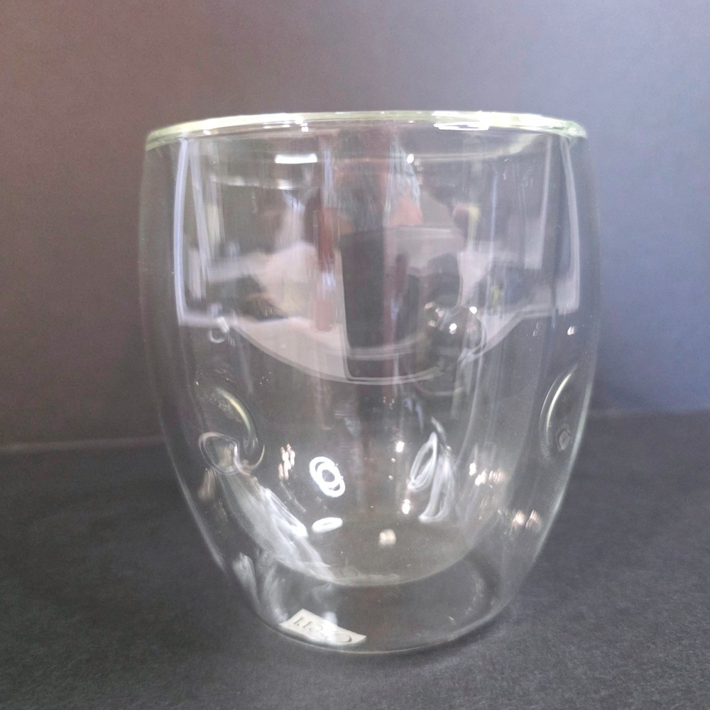 Ozeri Double Wall Insulated Glass Cup Borosilicate Clear Espresso Tea Tumbler